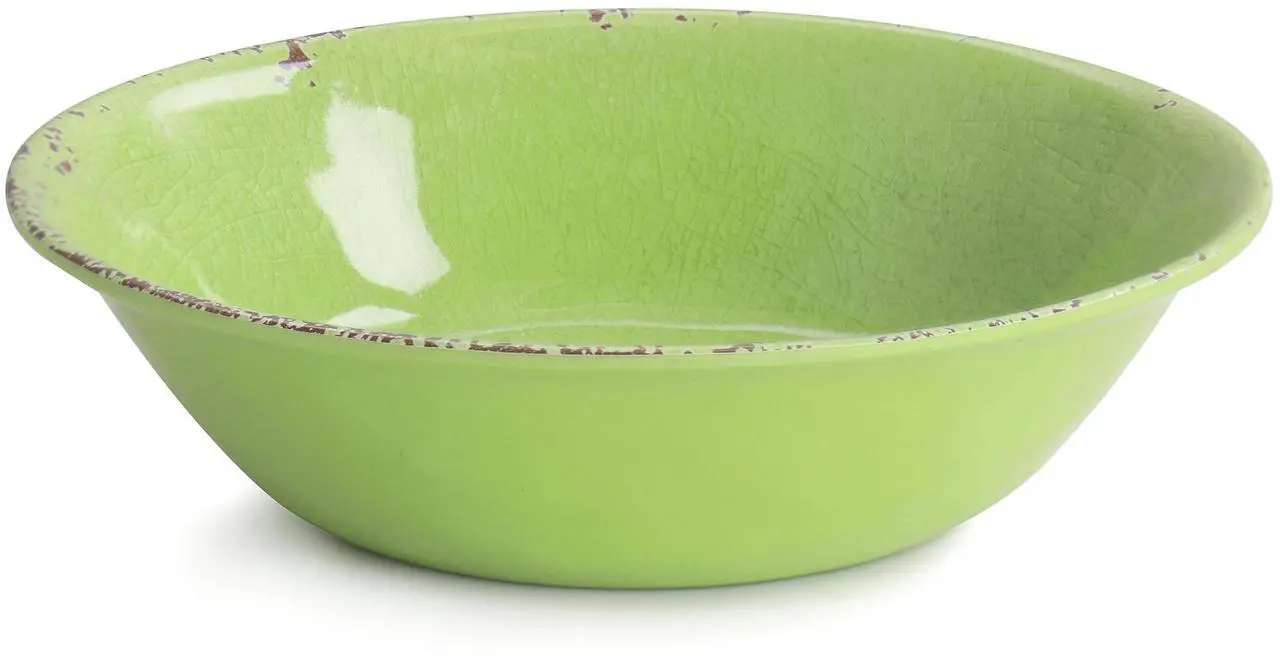 Alt view image 5 of 7 - Gibson Mauna 12 Piece Melamine Dinnerware Set in Crackle Green