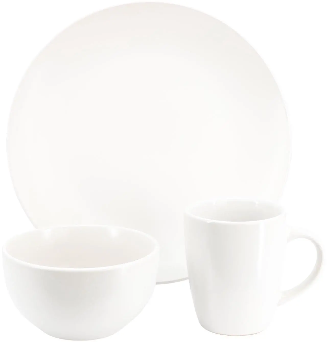 Alt view image 2 of 6 - Gibson Home Everyday Plus 12 Piece Round Stoneware Dinnerware Set in White