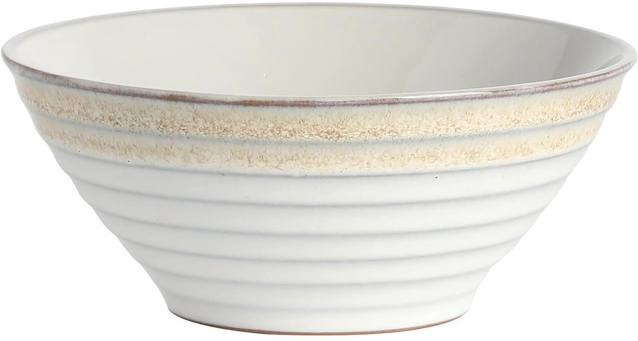 Alt view image 5 of 7 - Gibson Elite Spiral Embossed 16 Piece Stoneware Dinnerware Set in Taupe