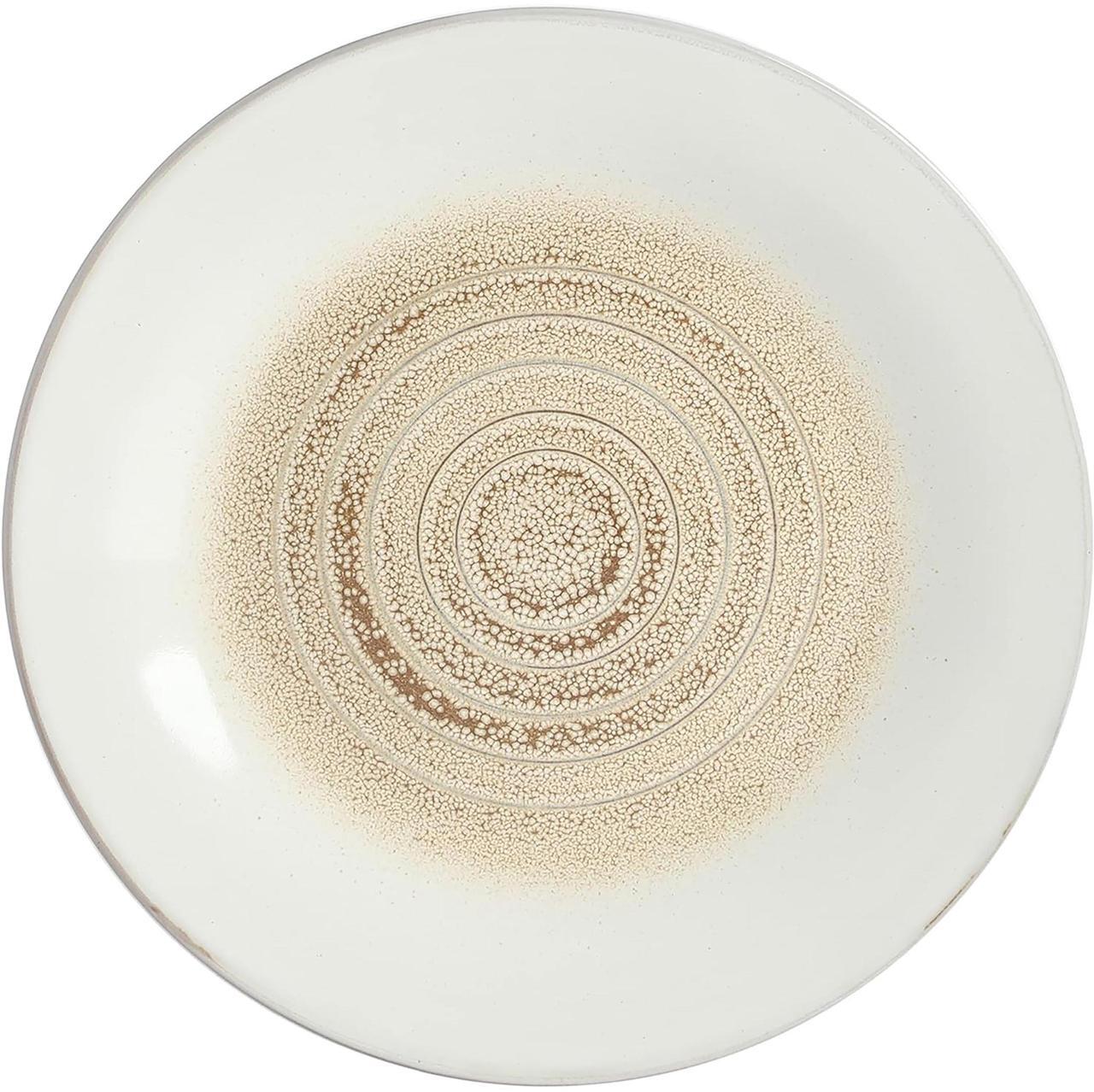 Alt view image 4 of 7 - Gibson Elite Spiral Embossed 16 Piece Stoneware Dinnerware Set in Taupe