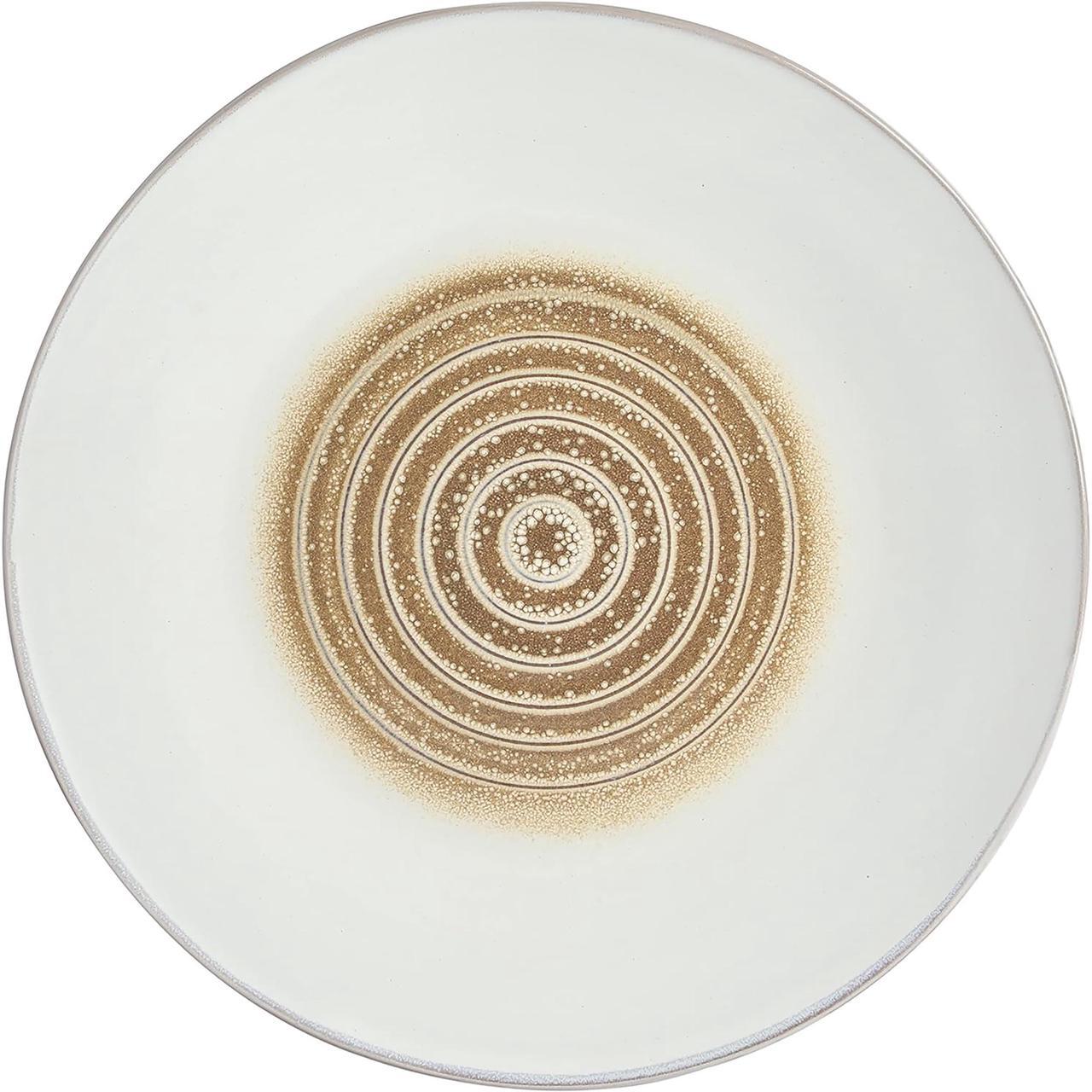 Alt view image 3 of 7 - Gibson Elite Spiral Embossed 16 Piece Stoneware Dinnerware Set in Taupe