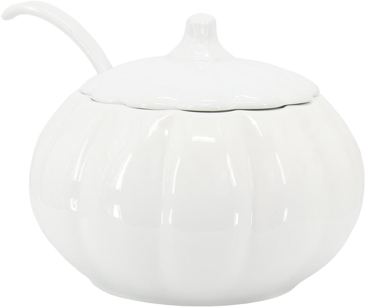 Main image of Martha Stewart 5 Quart Fine Ceramic Pumpkin Soup Tureen With Lid and Ladle in White