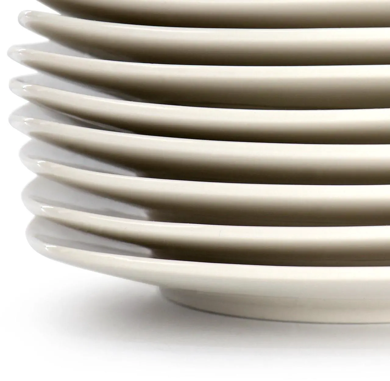 Alt view image 4 of 6 - Gibson Home Zen Buffetware 8 Piece 7in Stoneware Dessert Plate Set in White