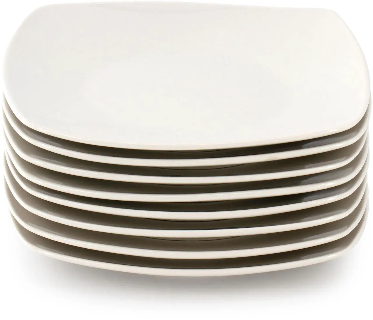 Alt view image 2 of 6 - Gibson Home Zen Buffetware 8 Piece 7in Stoneware Dessert Plate Set in White