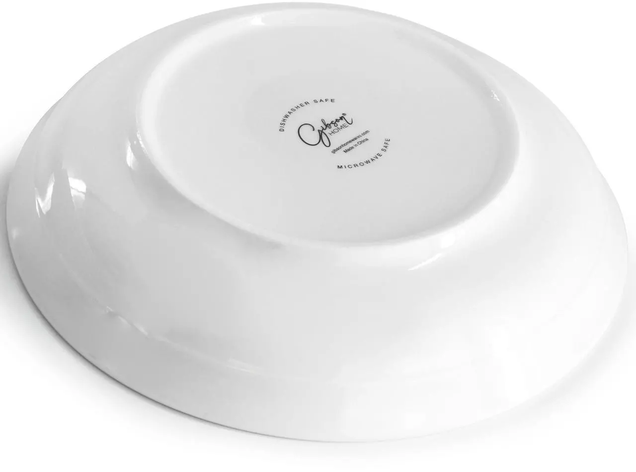 Alt view image 4 of 5 - Gibson Home Great Essentials 5 Piece Fine Ceramic Serving Bowl and Pasta Bowl Set in White