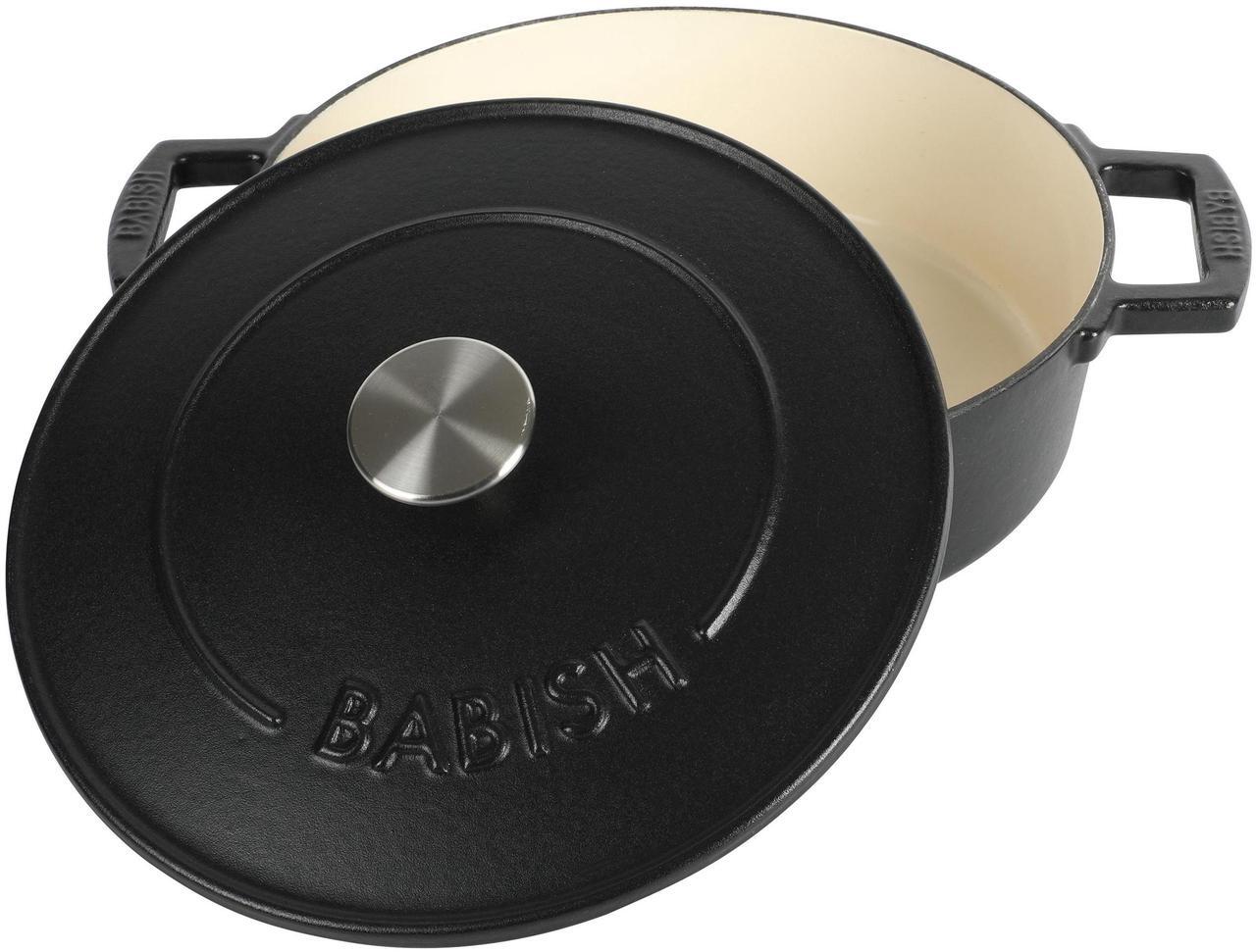 Alt view image 2 of 7 - Babish 3 Quart Round Enameled Cast Iron Braiser Pan with Self-Basting Lid in Black
