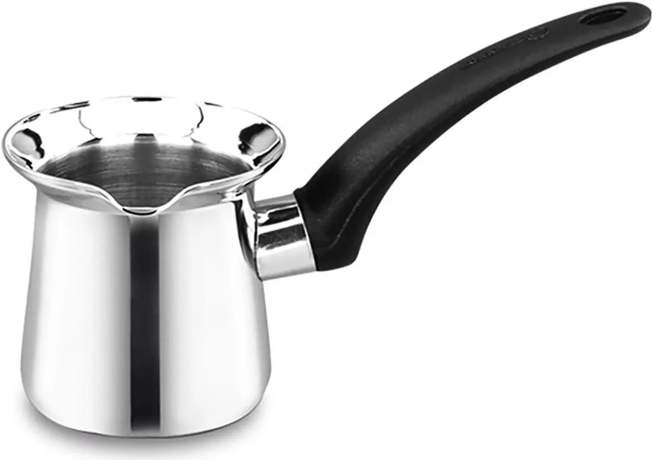Main image of Korkmaz Orbit 6 Ounce Stainless Steel Turkish Coffee Pot in Silver
