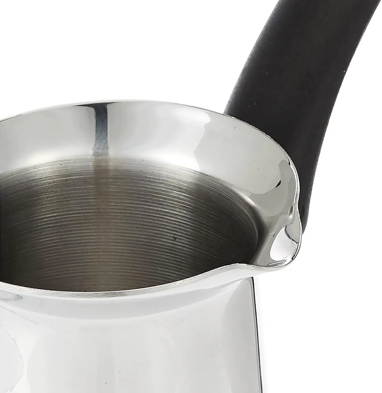 Alt view image 3 of 7 - Korkmaz Orbit 6 Ounce Stainless Steel Turkish Coffee Pot in Silver
