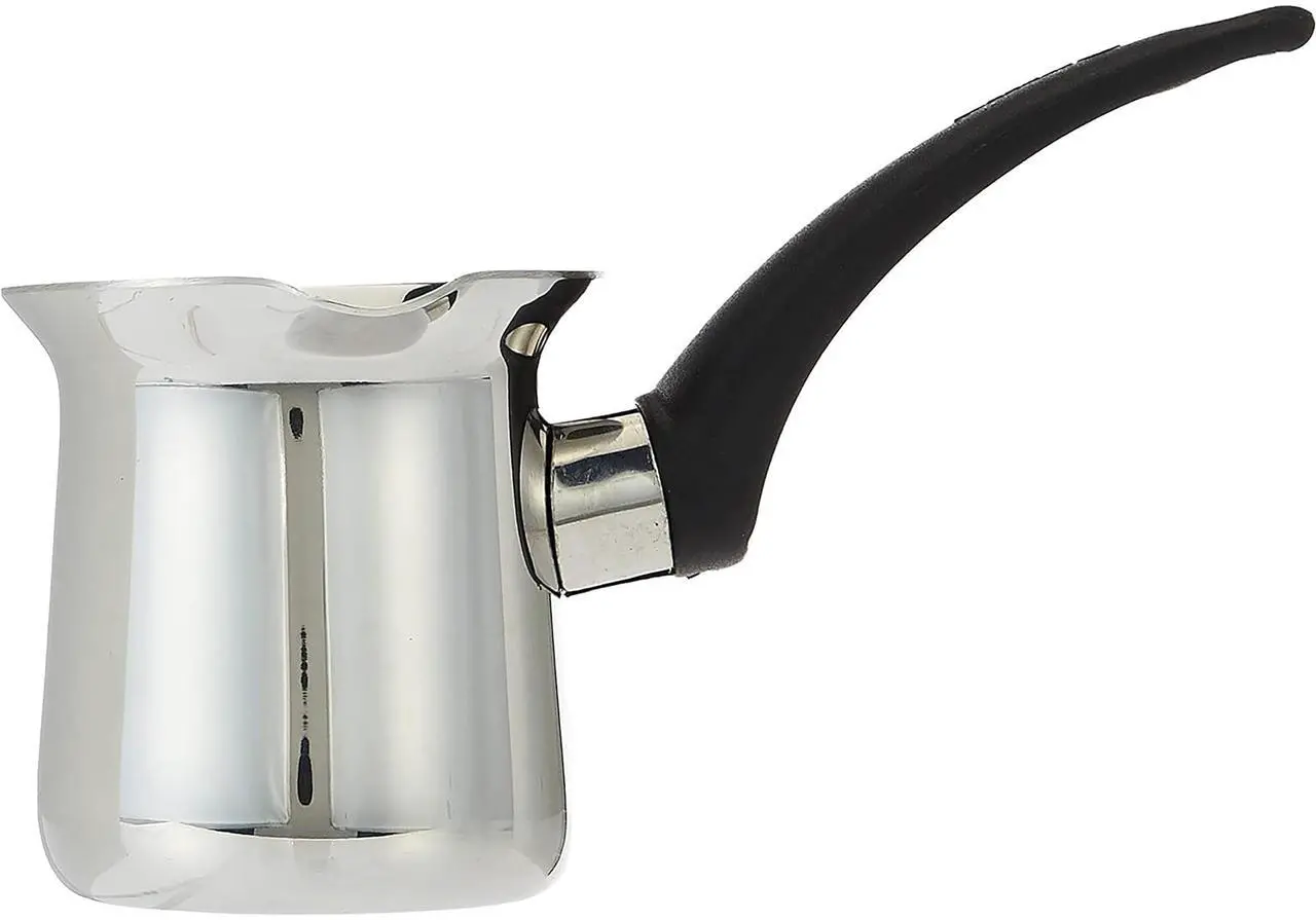 Alt view image 2 of 7 - Korkmaz Orbit 12 Ounce Stainless Steel Turkish Coffee Pot in Silver