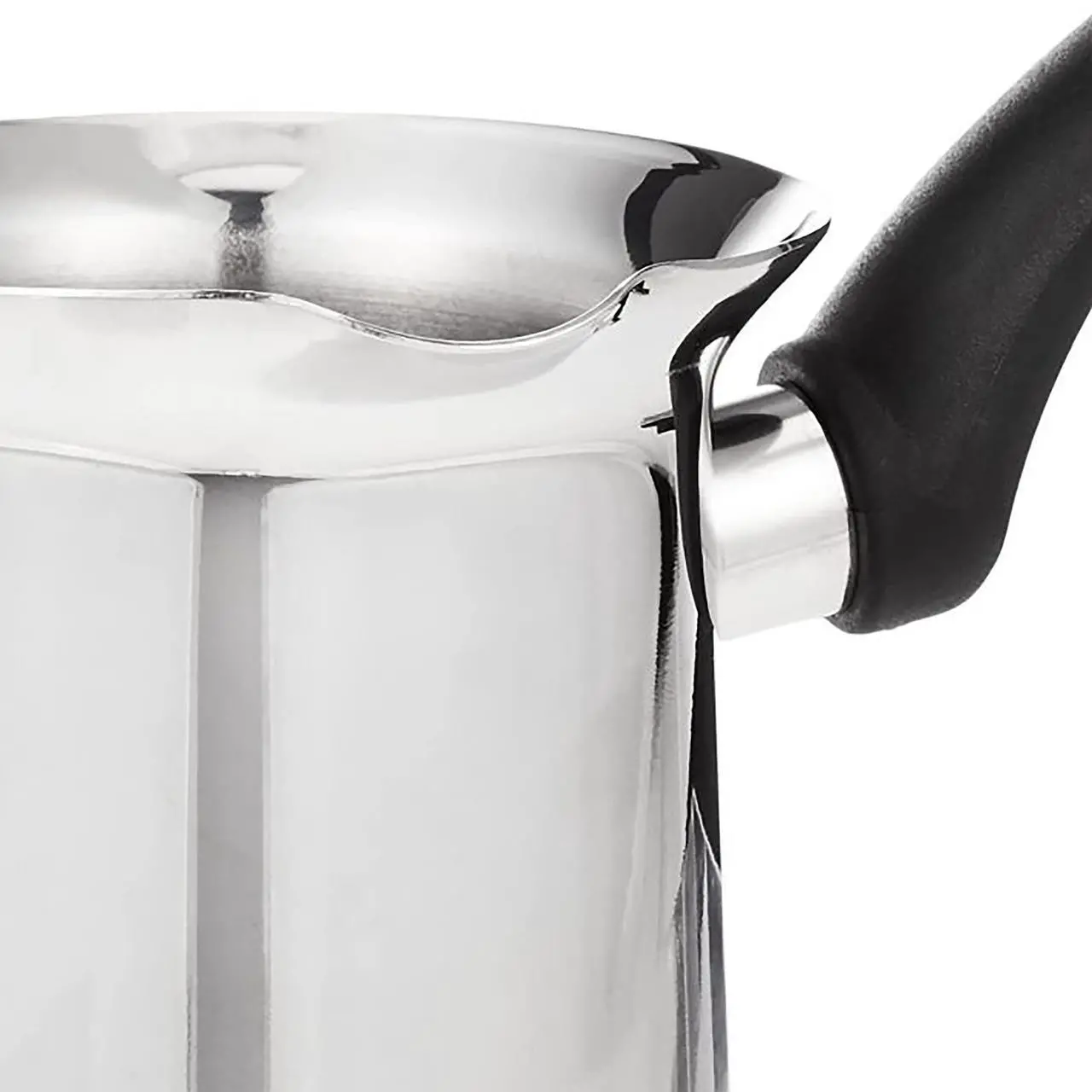 Alt view image 4 of 7 - Korkmaz Orbit 12 Ounce Stainless Steel Turkish Coffee Pot in Silver