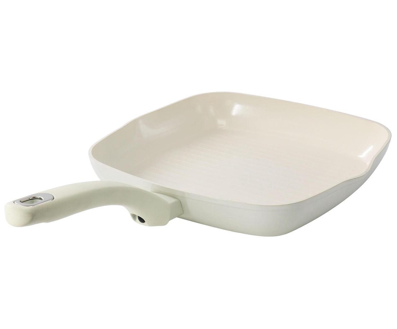 Alt view image 2 of 5 - Martha Stewart Everyday Rexford 10 Inch Ceramic Nonstick Aluminum Square Grill Pan in Linen