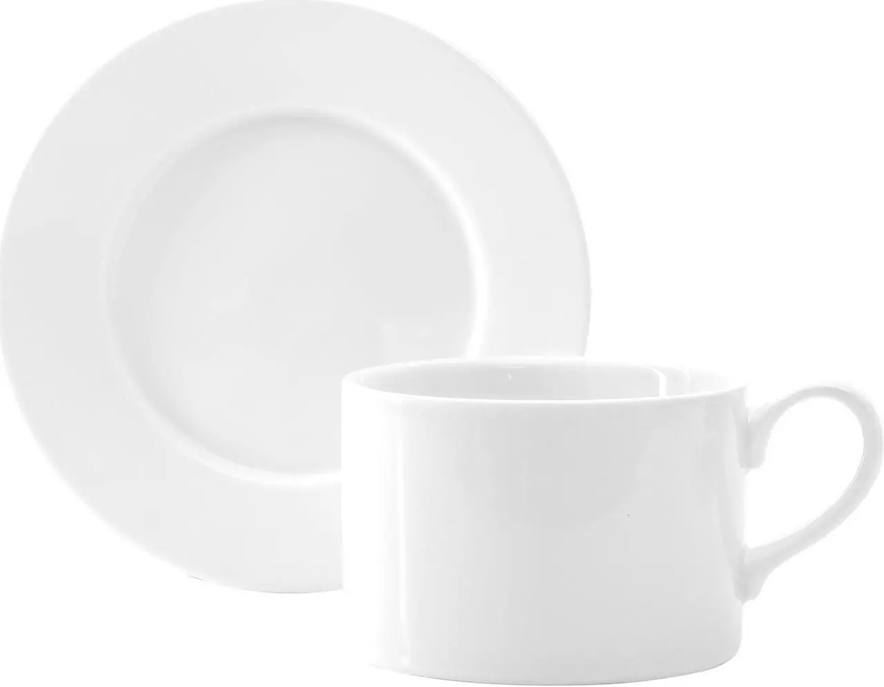 Alt view image 3 of 5 - Our Table Simply White 6 Piece 3.75 Inch Porcelain Cups With Saucers Set