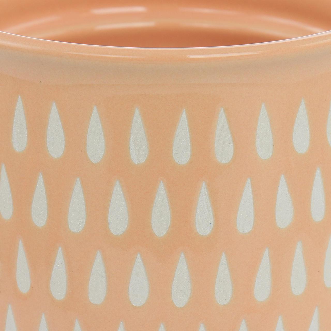 Alt view image 4 of 6 - Mr. Coffee Coupleton Teardrop 4 Piece 15 Ounce Stoneware and Stainless Steel Travel Mug Set with Lid in Peach