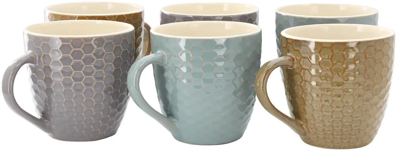 Alt view image 3 of 7 - Elama Honeysuckle 6-Piece 15 oz. Mug Set, Assorted Colors