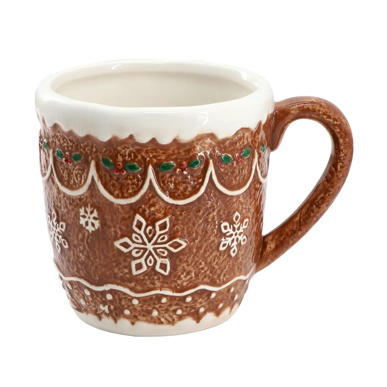 Main image of Martha Stewart 18 Ounce Ceramic Holiday Gingergbread Mug in Brown