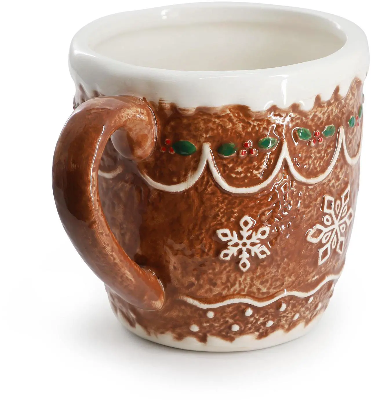 Alt view image 2 of 5 - Martha Stewart 18 Ounce Ceramic Holiday Gingergbread Mug in Brown