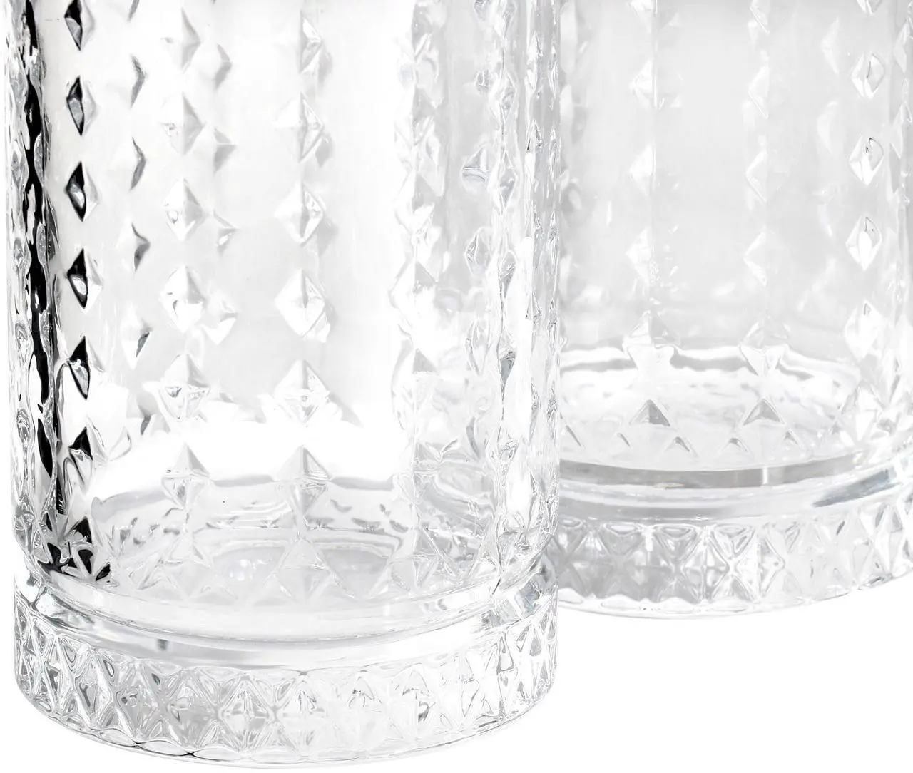 Alt view image 4 of 5 - Gibson Home 4 Piece 16 Ounce Teardrop Embossed Glass Tumbler Set