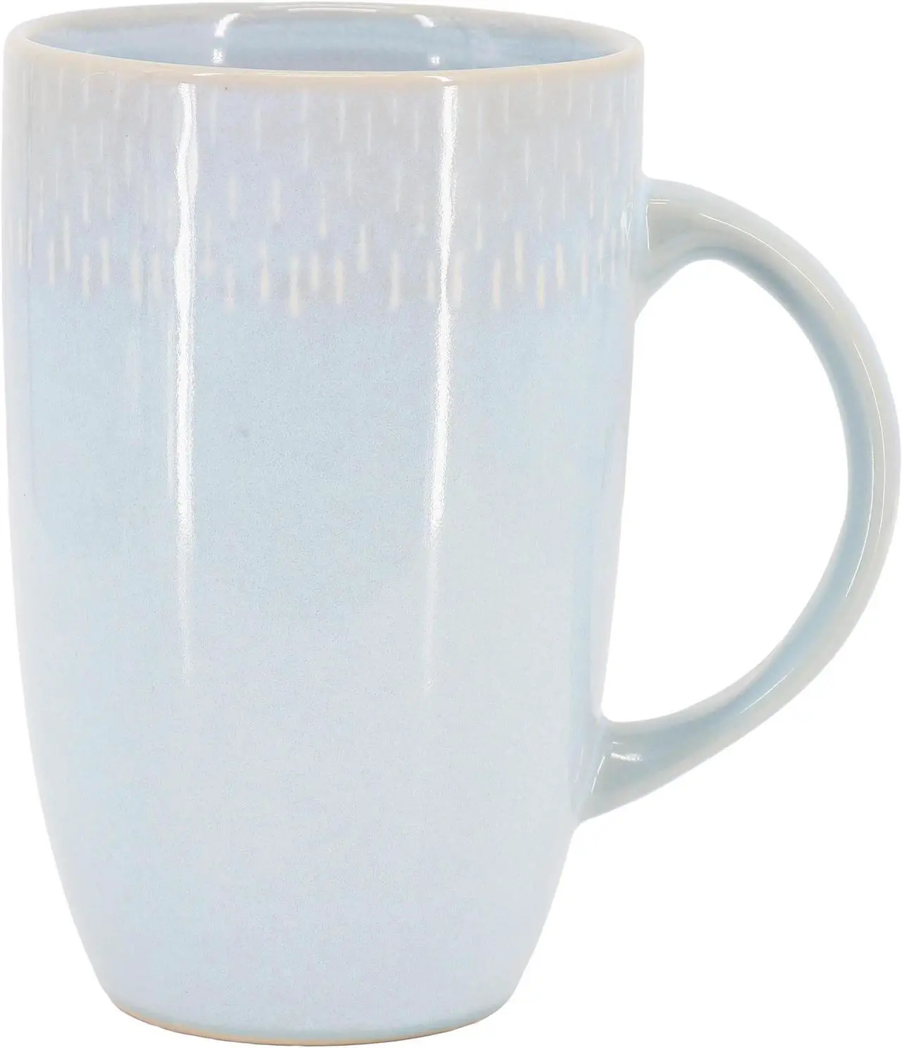 Alt view image 2 of 5 - Gibson Meritage Jasper 6 Piece 22 Ounce Stoneware Tall Latte Cup Set in Ski Blue