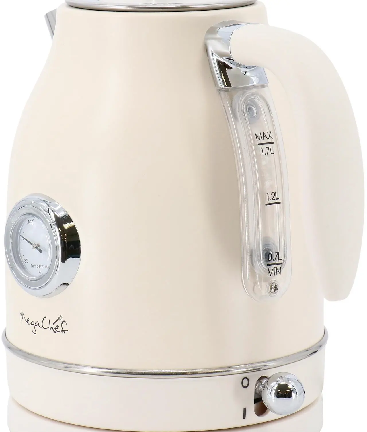 Alt view image 4 of 7 - MegaChef 1.7 Liter Electric Tea Kettle and 2 Slice Toaster Combo in Matt Cream