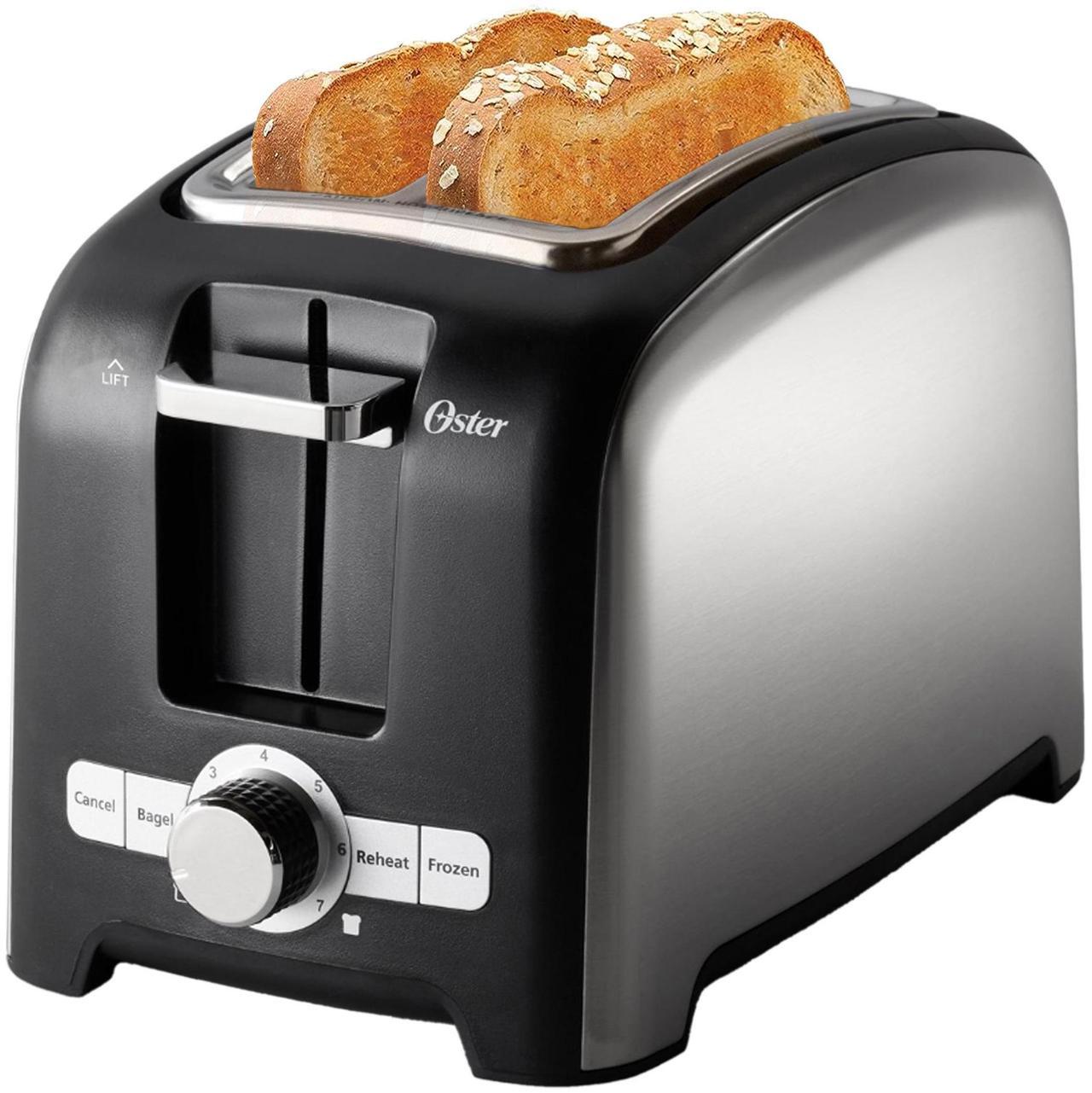 Alt view image 5 of 10 - Oster 2 Slice Wide Slot Toaster - Brushed Stainless Steel 2153501