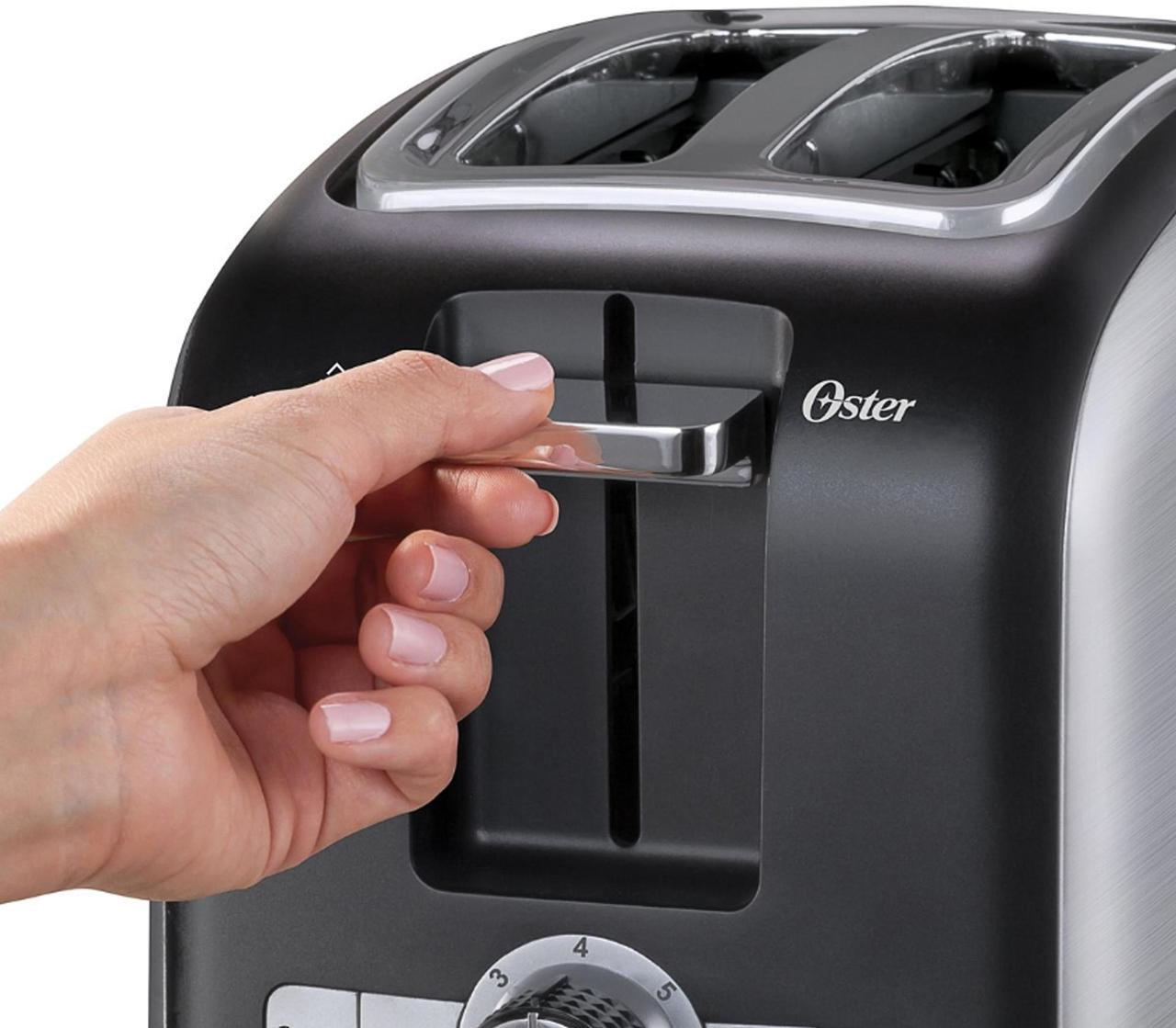 Alt view image 8 of 10 - Oster 2 Slice Wide Slot Toaster - Brushed Stainless Steel 2153501