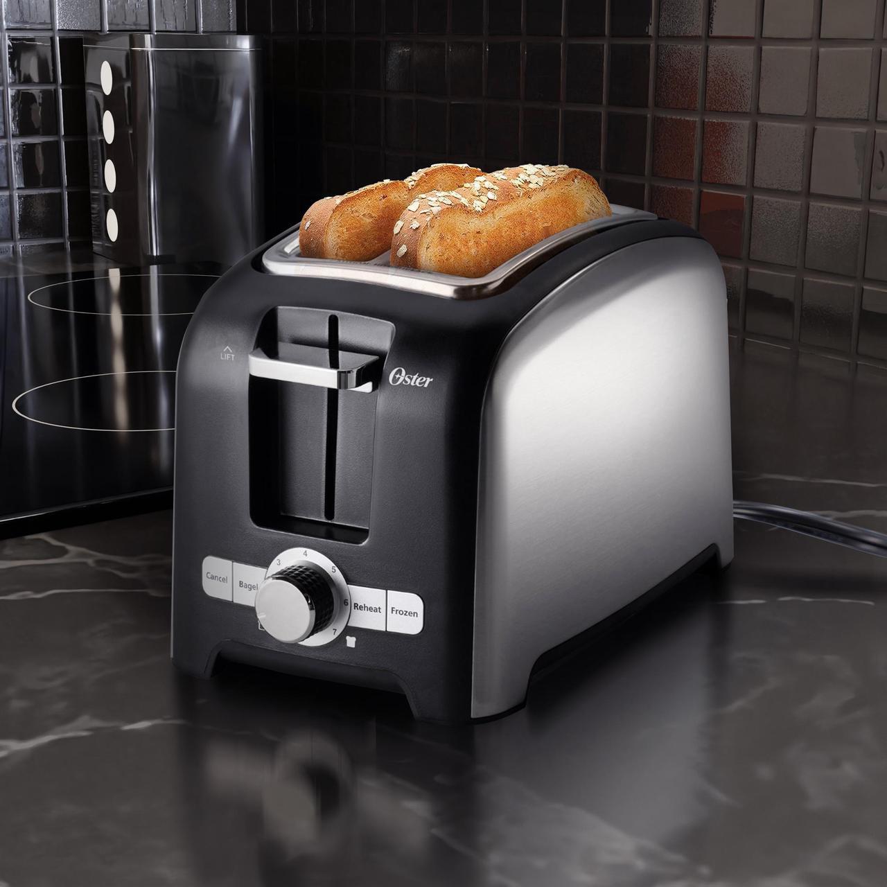 Alt view image 10 of 10 - Oster 2 Slice Wide Slot Toaster - Brushed Stainless Steel 2153501