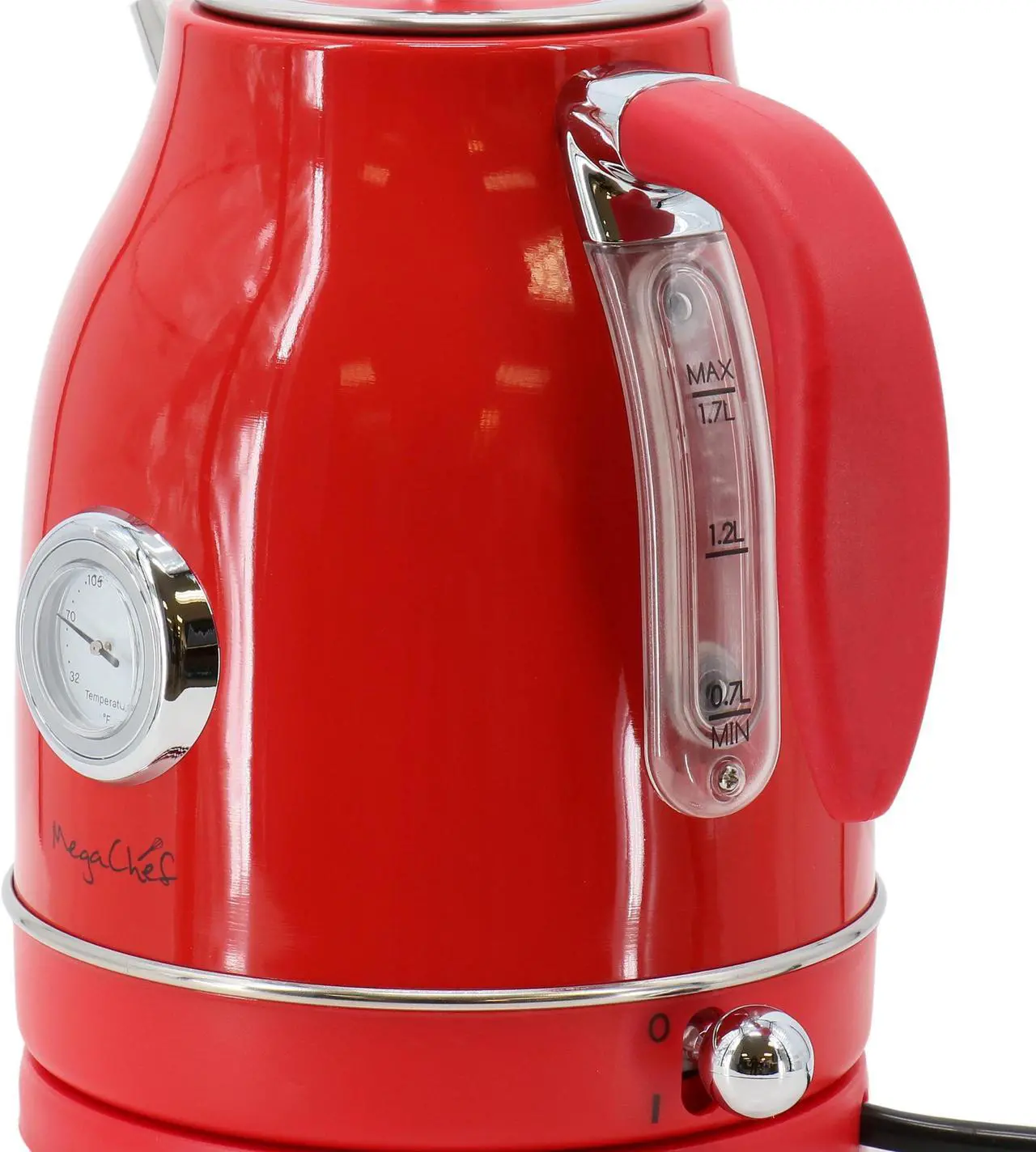 Alt view image 4 of 7 - MegaChef 1.7 Liter Electric Tea Kettle and 2 Slice Toaster Combo in Red