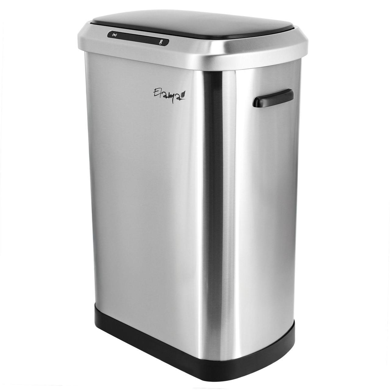 Alt view image 2 of 6 - Elama 13 Gallon Automatic Sensor Hands Free Trash Can