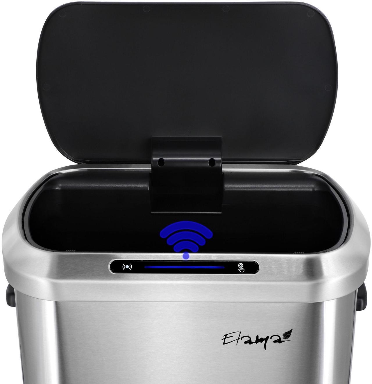 Alt view image 3 of 6 - Elama 13 Gallon Automatic Sensor Hands Free Trash Can