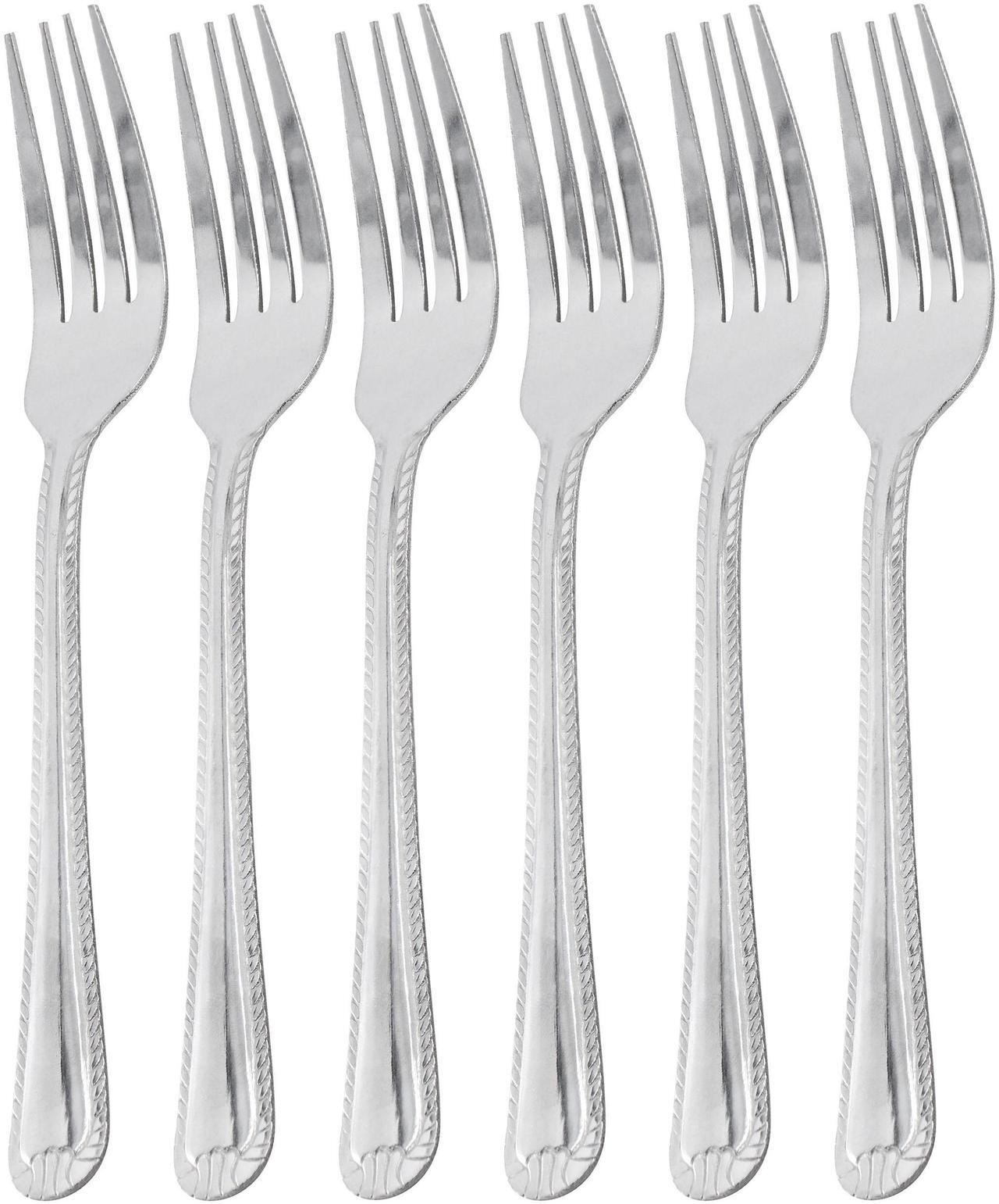 Main image of Gibson Home Tustin 6 Piece Stainless Steel Dinner Fork Flatware Set in Silver