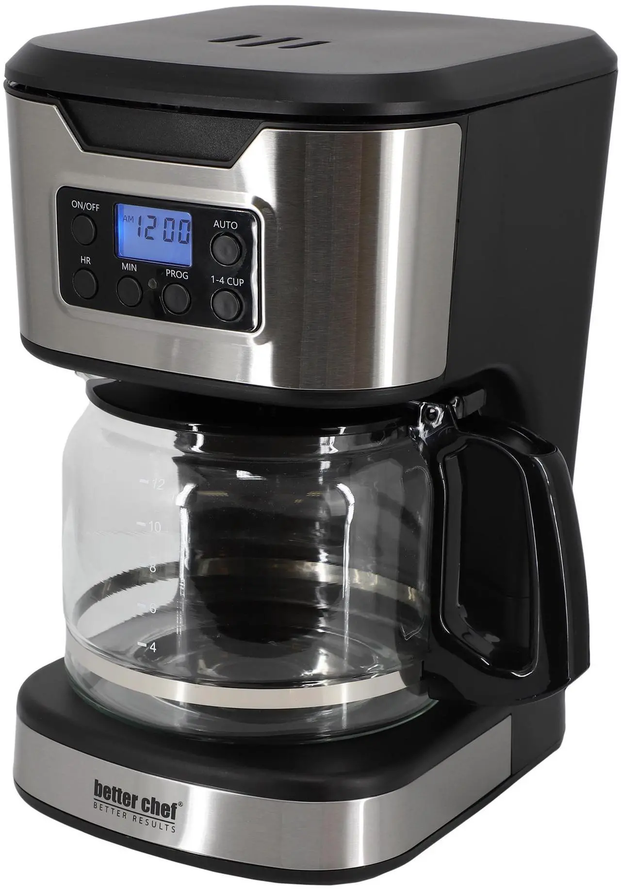 Main image of Better Chef 12-Cup Programmable Coffee Maker in Black with Stainless Steel Accents