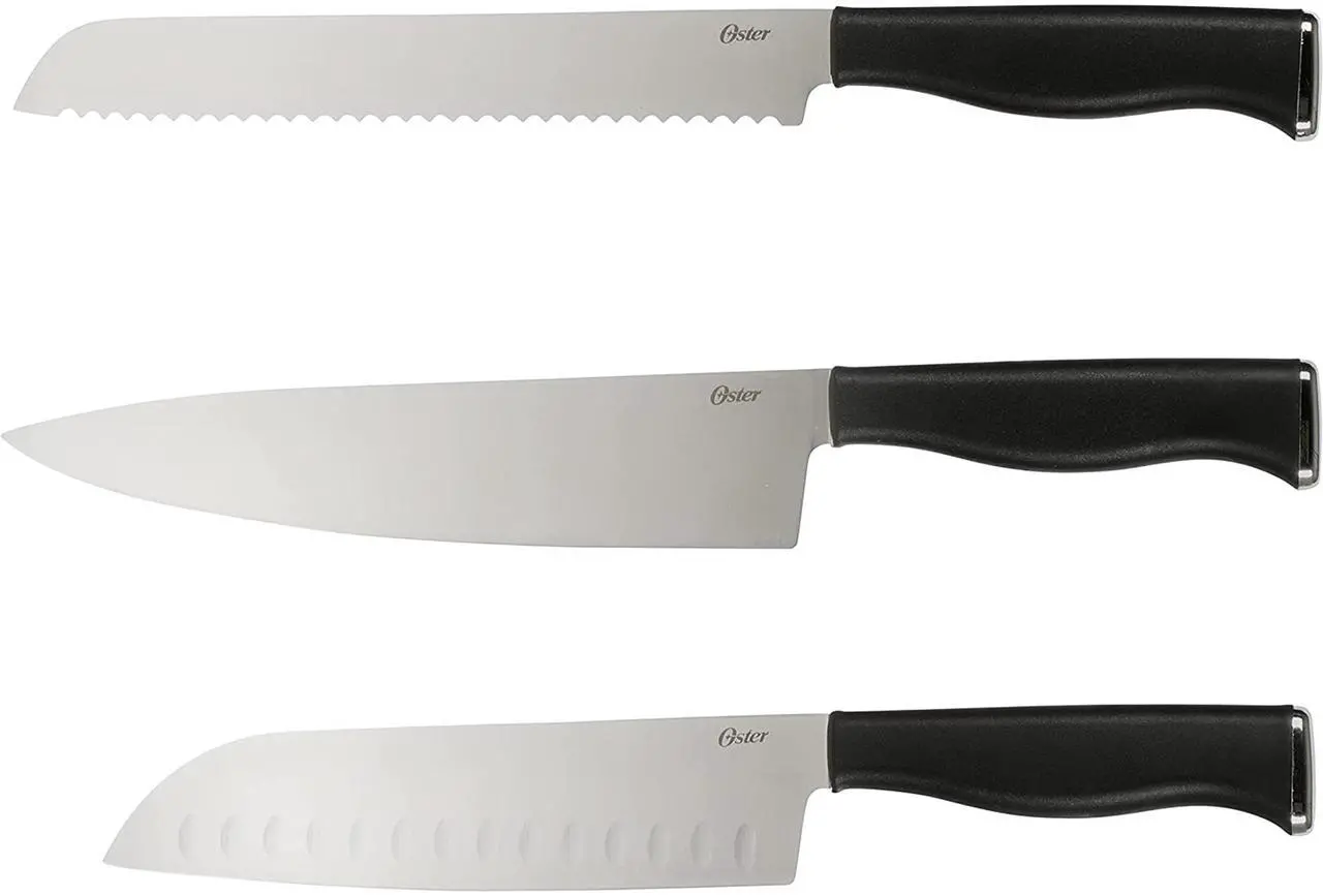 Alt view image 2 of 8 - Oster Langmore 15 Piece Stainless Steel Blade Cutlery Set in Black