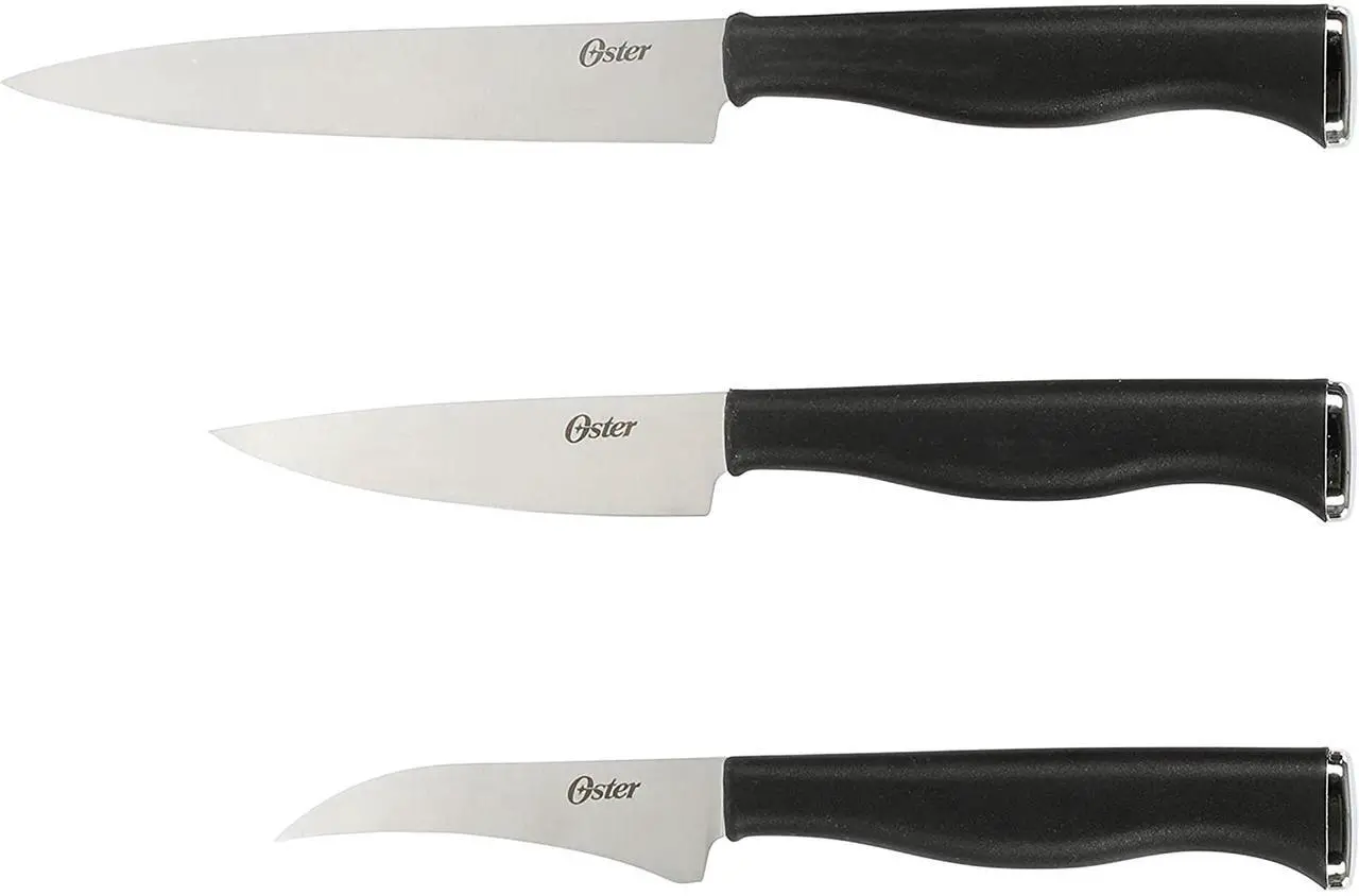 Alt view image 3 of 8 - Oster Langmore 15 Piece Stainless Steel Blade Cutlery Set in Black
