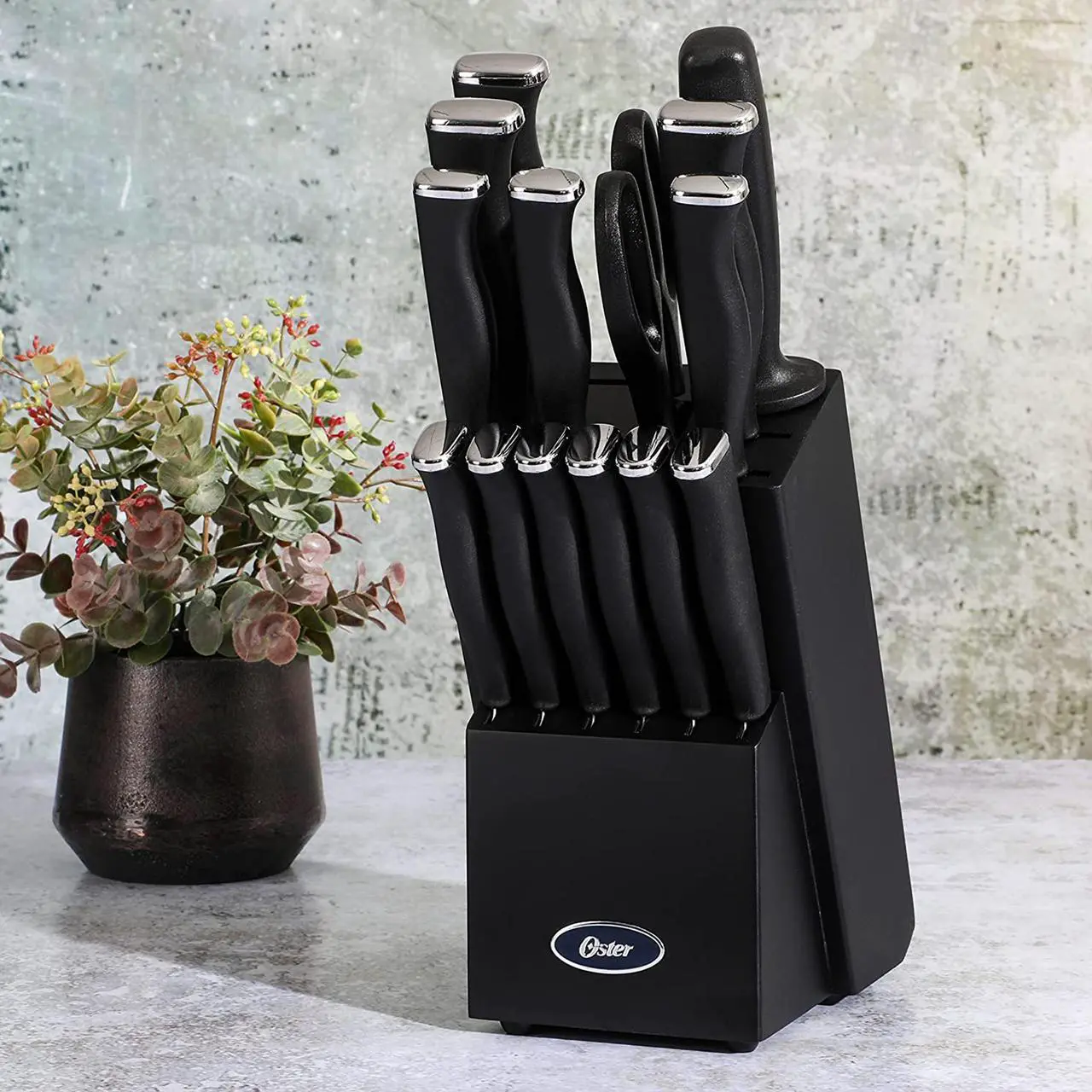 Alt view image 7 of 8 - Oster Langmore 15 Piece Stainless Steel Blade Cutlery Set in Black
