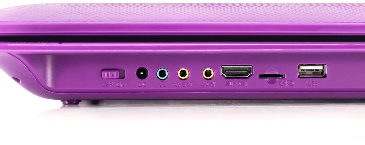 Alt view image 3 of 5 - beFree Sound 14.1 Inch Portable DVD Player with Swivel TFT-LCD Screen and USB,SD,AV Inputs- Purple