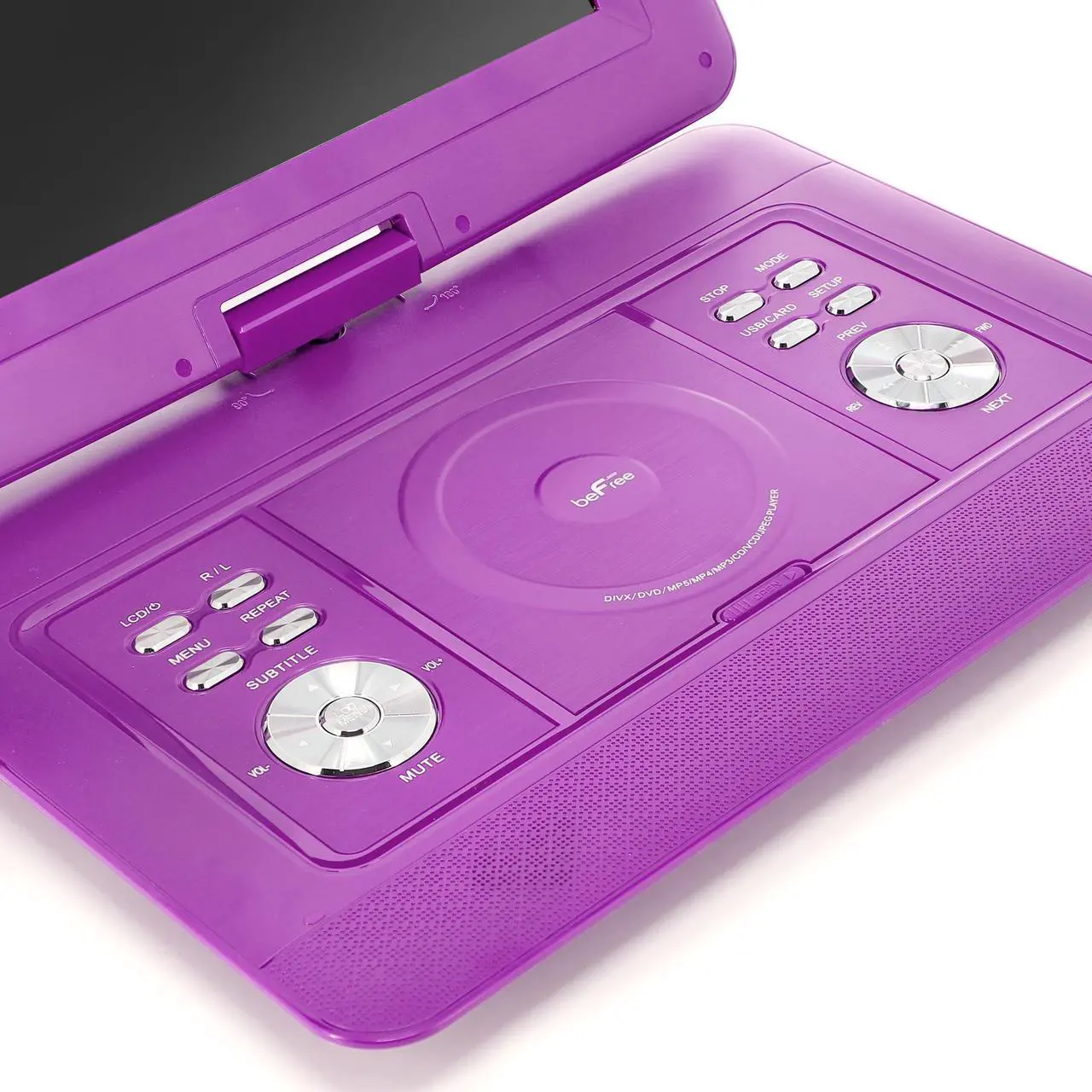 Alt view image 2 of 5 - beFree Sound 14.1 Inch Portable DVD Player with Swivel TFT-LCD Screen and USB,SD,AV Inputs- Purple