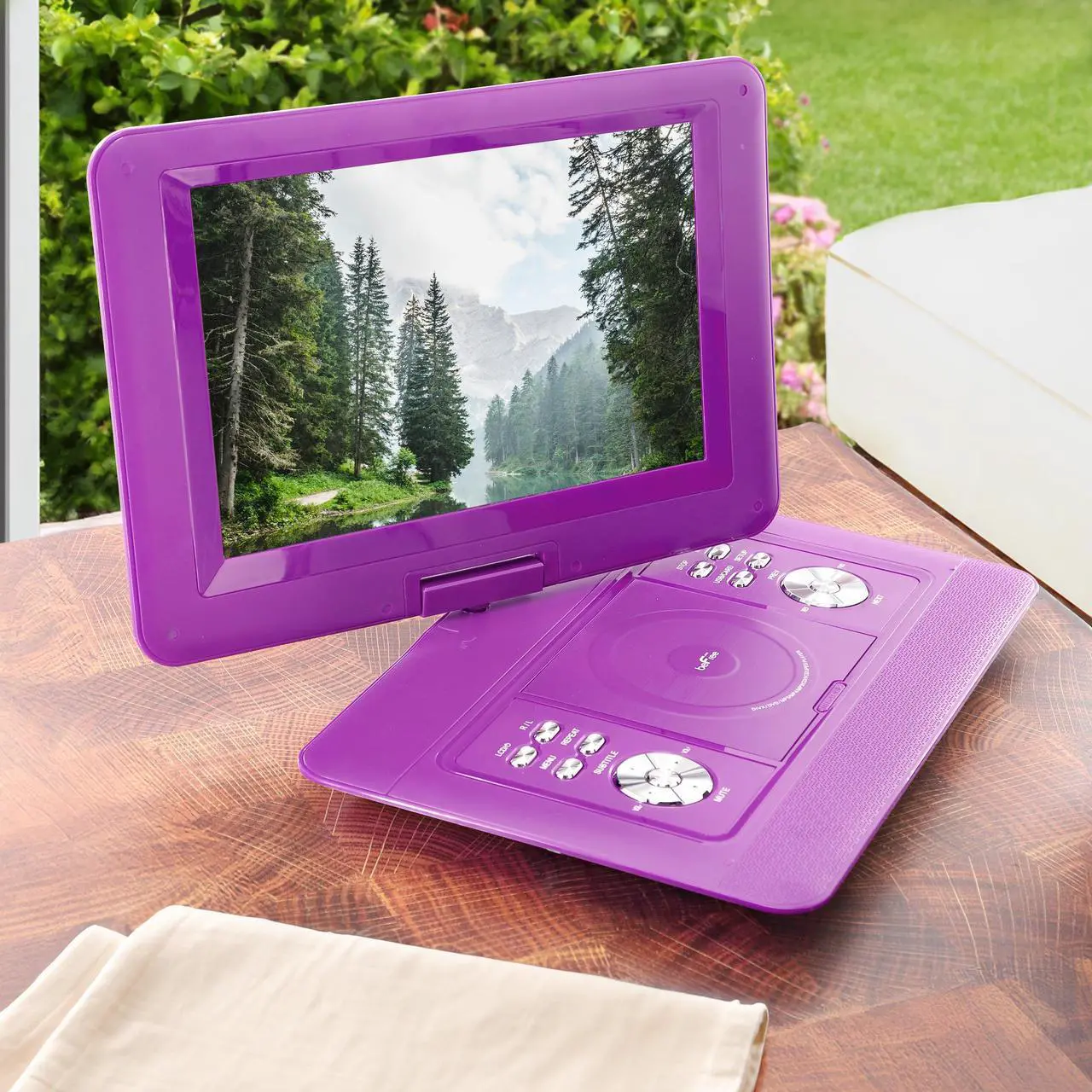 Alt view image 5 of 5 - beFree Sound 14.1 Inch Portable DVD Player with Swivel TFT-LCD Screen and USB,SD,AV Inputs- Purple