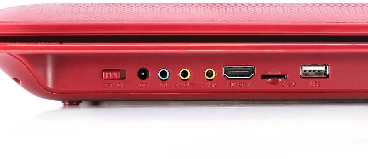 Alt view image 3 of 5 - beFree Sound 14.1 Inch Portable DVD Player with Swivel TFT-LCD Screen and USB,SD,AV Inputs- Red