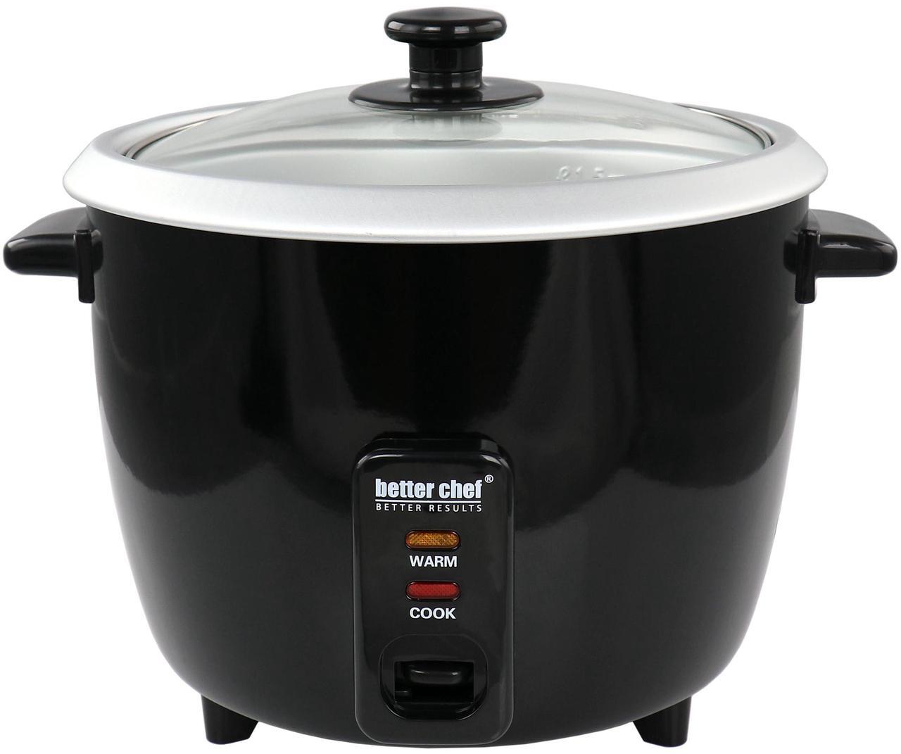 Main image of Better Chef 8 Cup Automatic Rice Cooker in Black With Rice Paddle and Measuring Cup