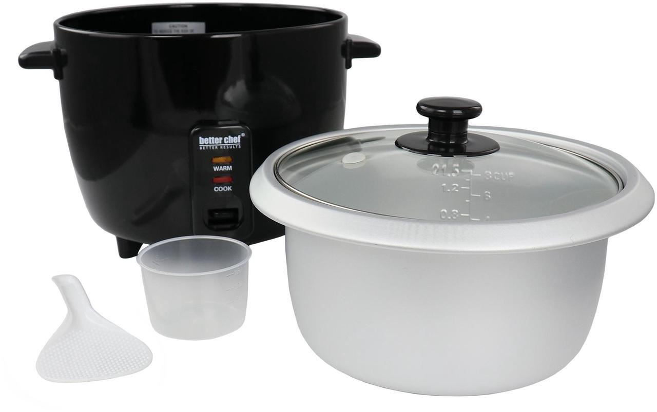 Alt view image 2 of 4 - Better Chef 8 Cup Automatic Rice Cooker in Black With Rice Paddle and Measuring Cup