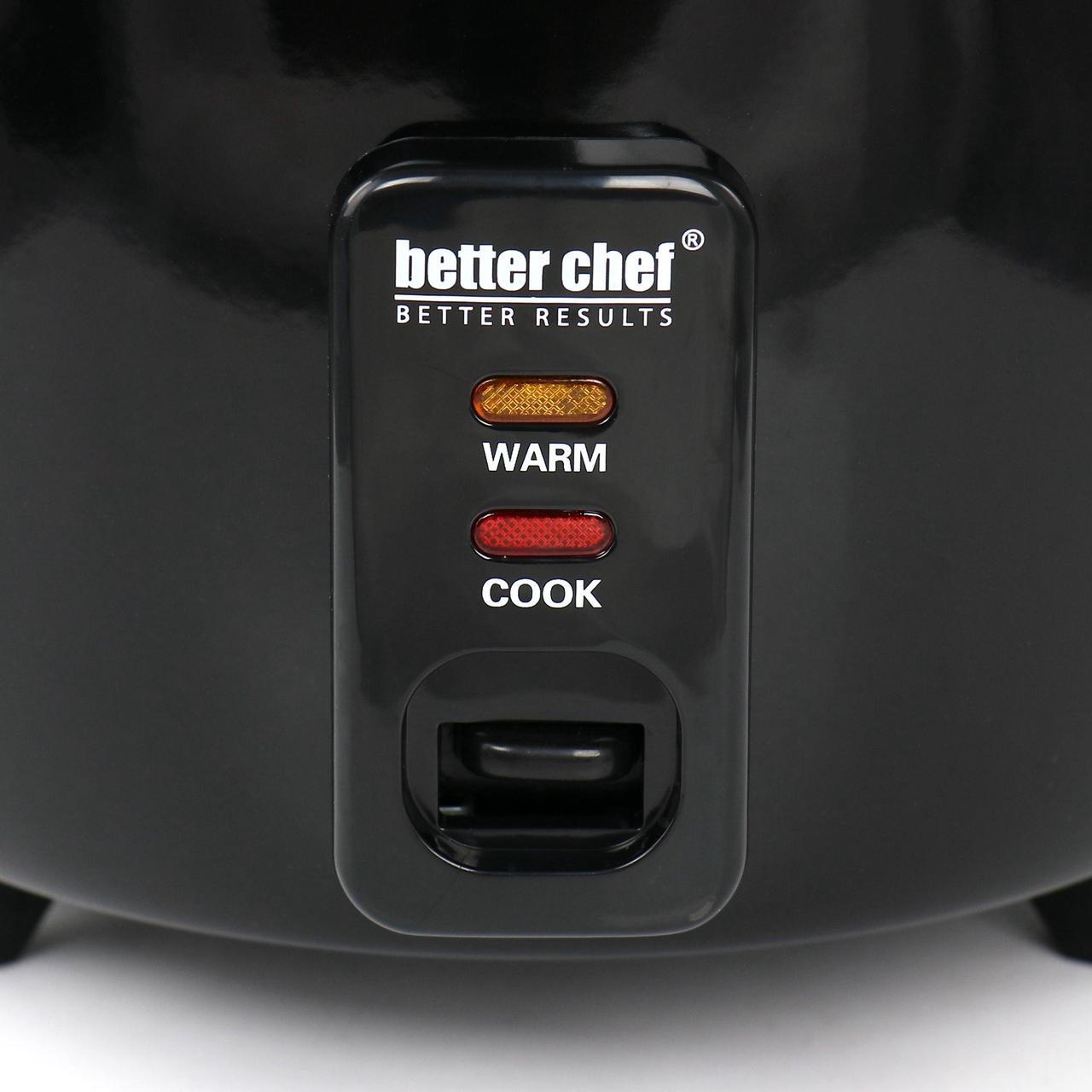 Alt view image 3 of 4 - Better Chef 8 Cup Automatic Rice Cooker in Black With Rice Paddle and Measuring Cup