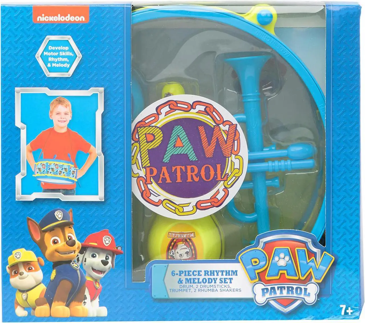 Alt view image 4 of 5 - Sakar Paw Patrol 6 Piece Rhythm and Melody Drum Set in Blue