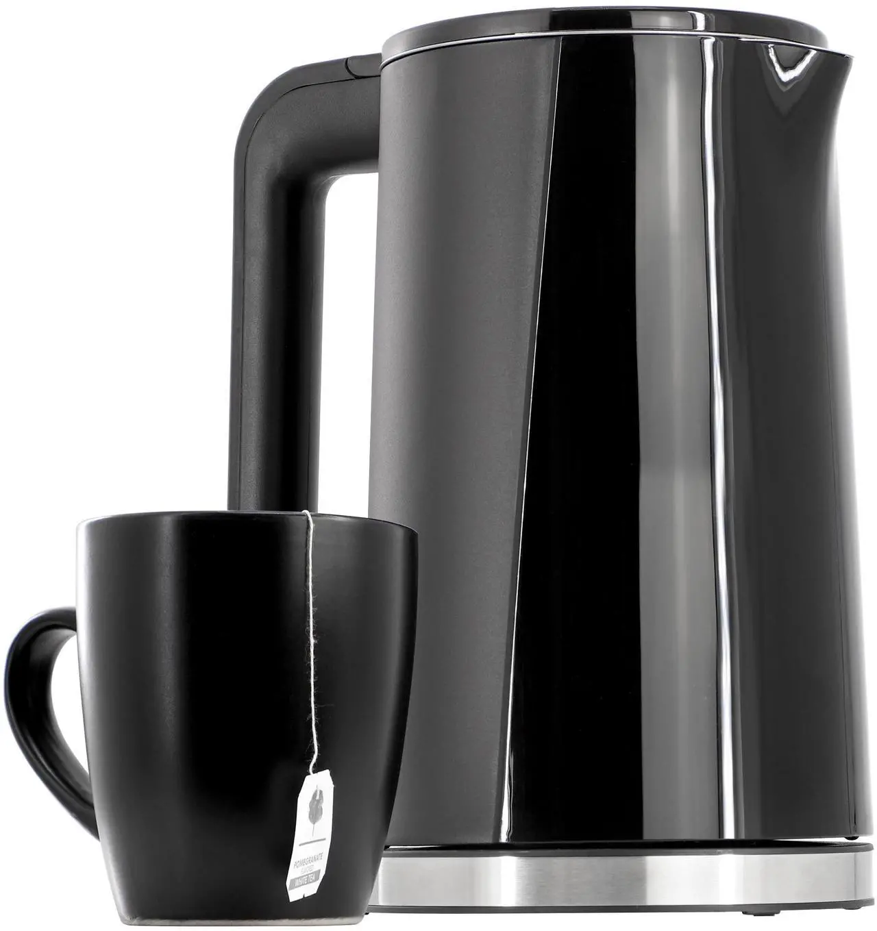 Main image of MegaChef 1.7 Liter Double Wall Stainless Steel Electric Tea Kettle in Black