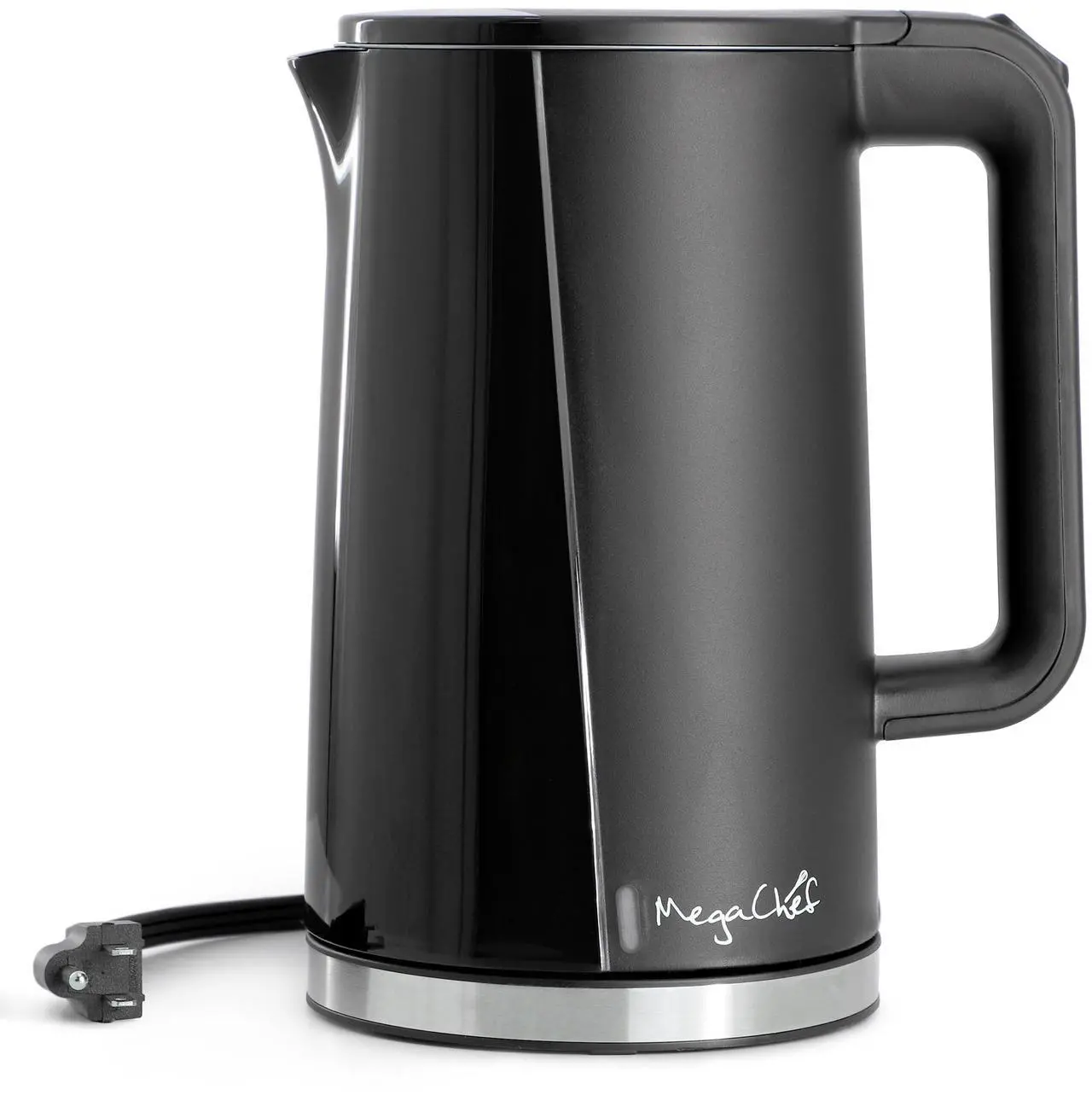 Alt view image 2 of 6 - MegaChef 1.7 Liter Double Wall Stainless Steel Electric Tea Kettle in Black