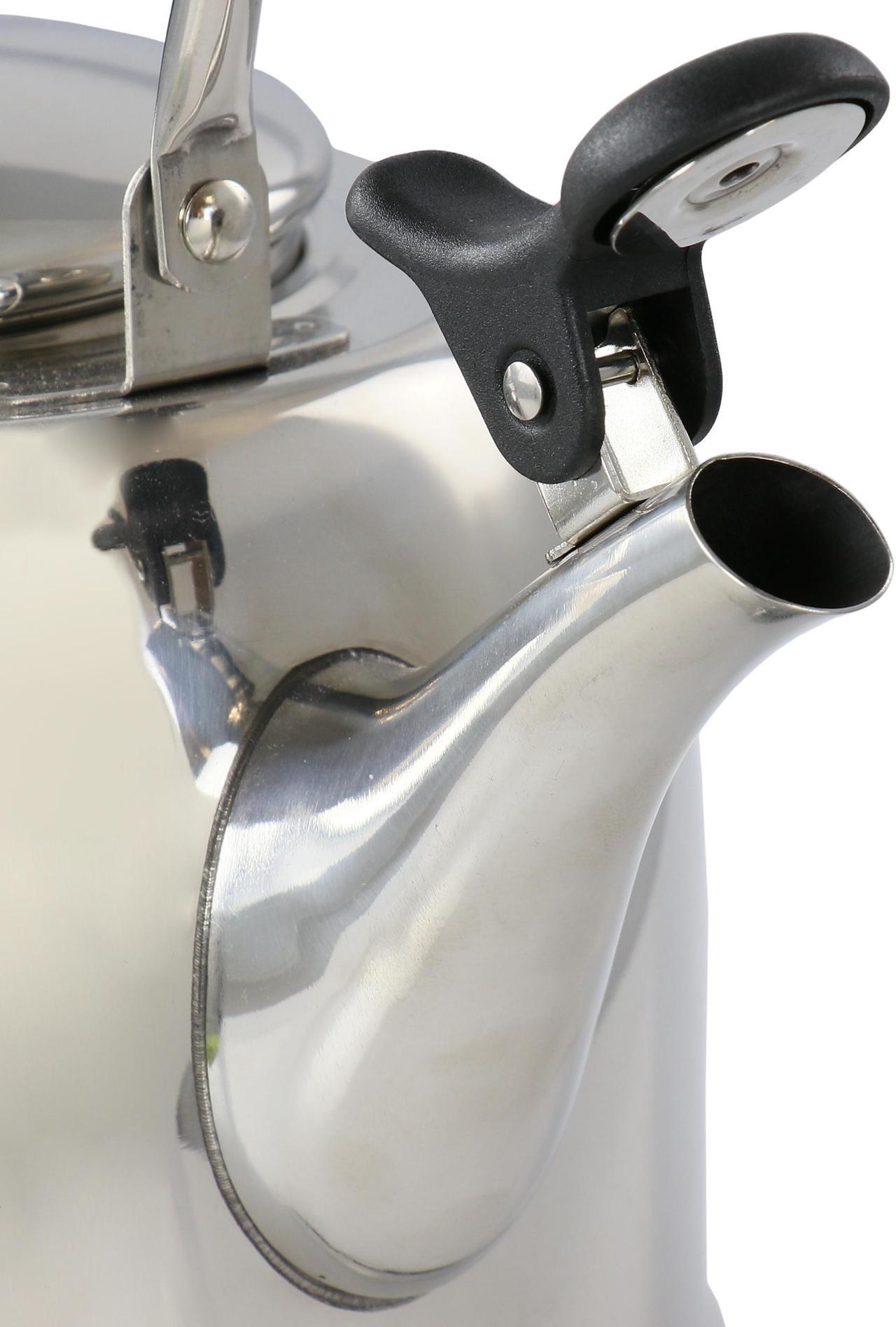 Alt view image 3 of 5 - Martha Stewart Everyday Lily Pond 2.2 Quart Stainless Steel Tea Kettle in Silver