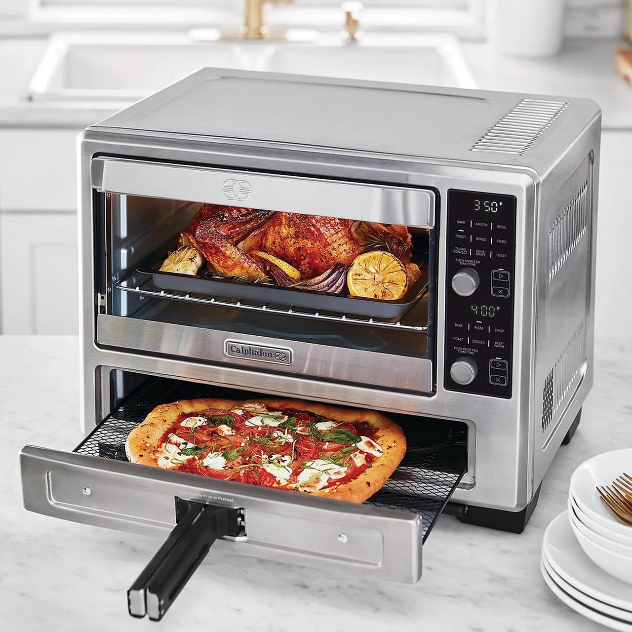 Alt view image 5 of 5 - Calphalon Performance Stainless Steel Dual Oven With Air Fryer in Silver
