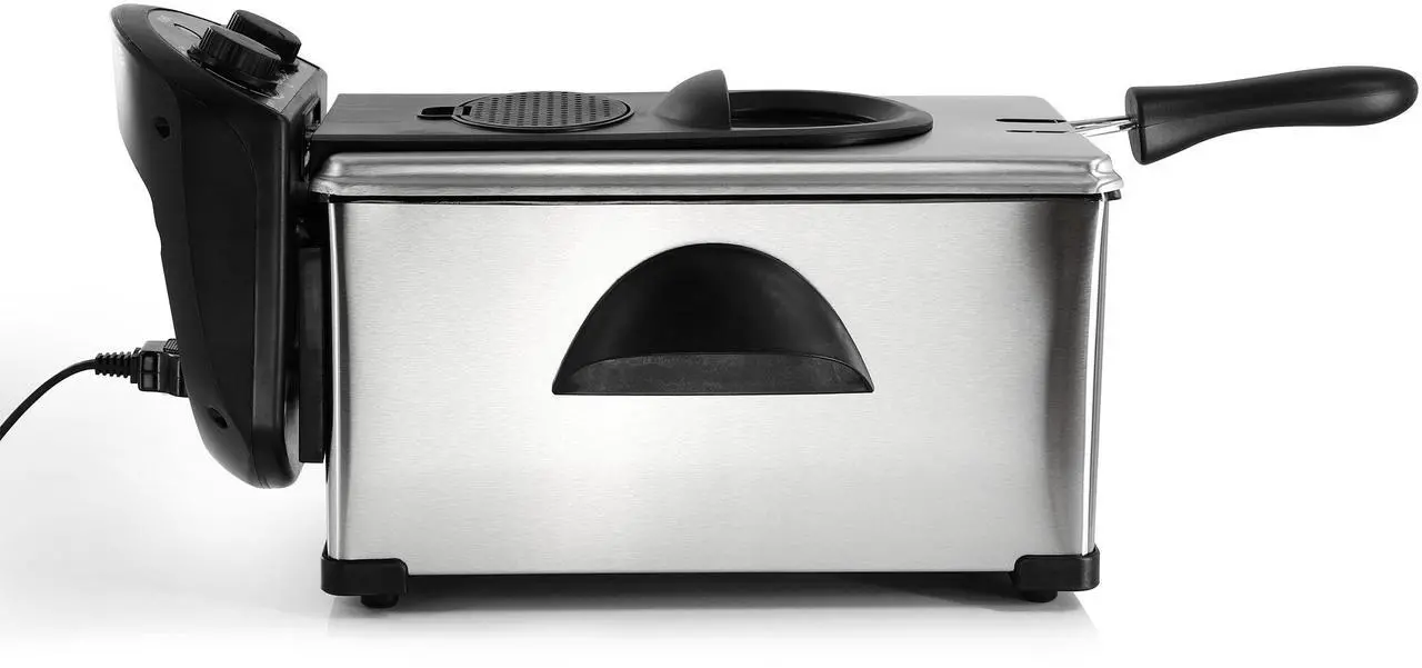 Alt view image 6 of 7 - MegaChef 3.17 Quart Stainless Steel Electric Deep Fryer with Timer