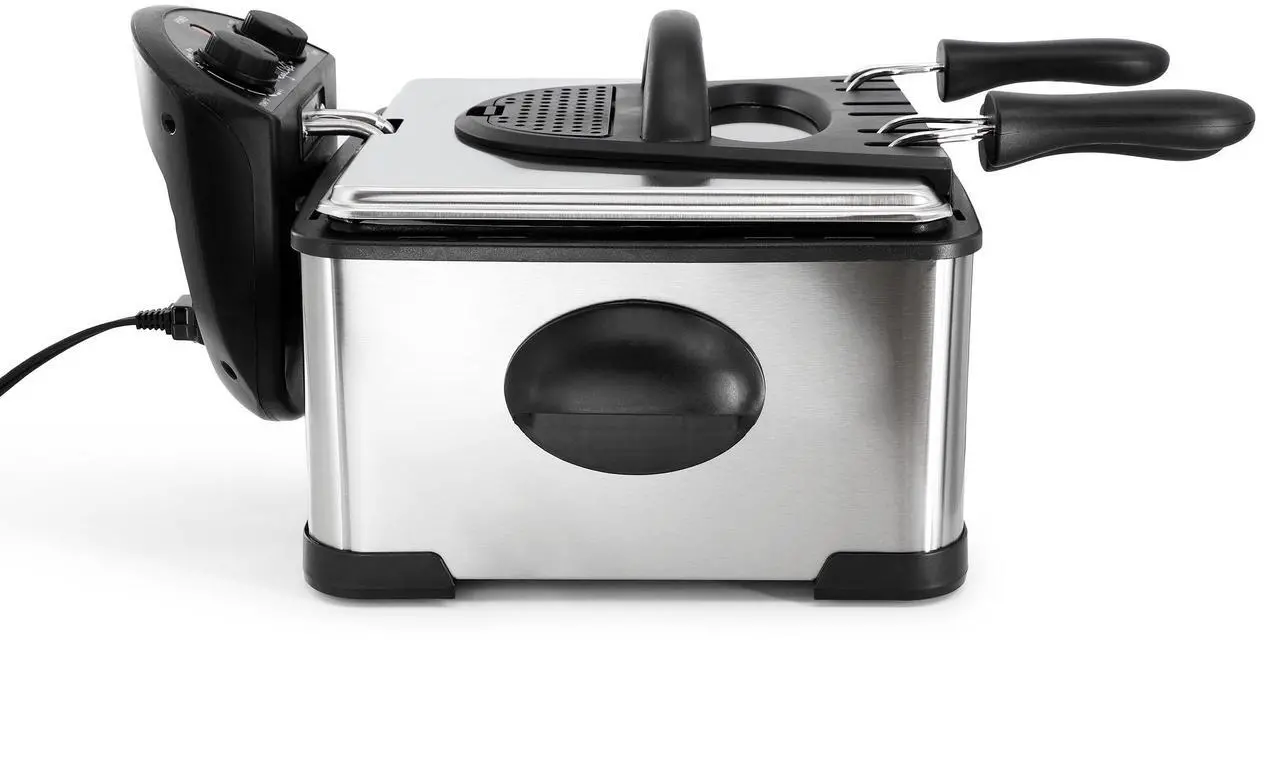 Alt view image 5 of 7 - MegaChef 4.23 Quart Stainless Steel Electric Deep Fryer with Timer