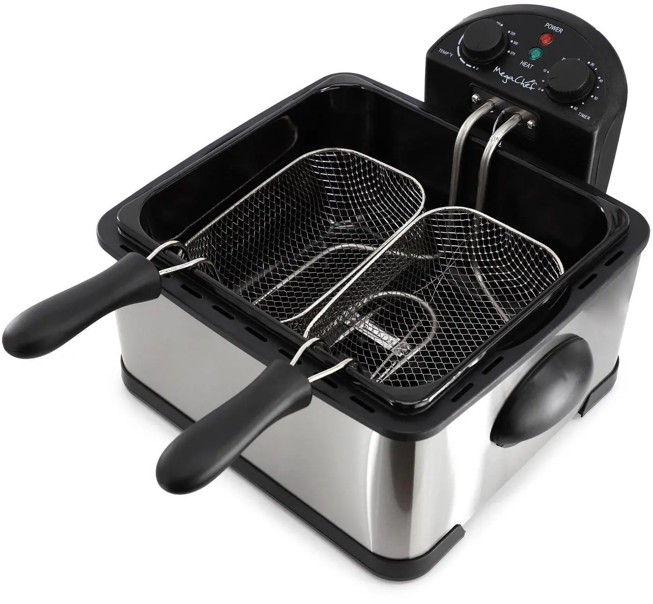 Alt view image 6 of 7 - MegaChef 4.23 Quart Stainless Steel Electric Deep Fryer with Timer