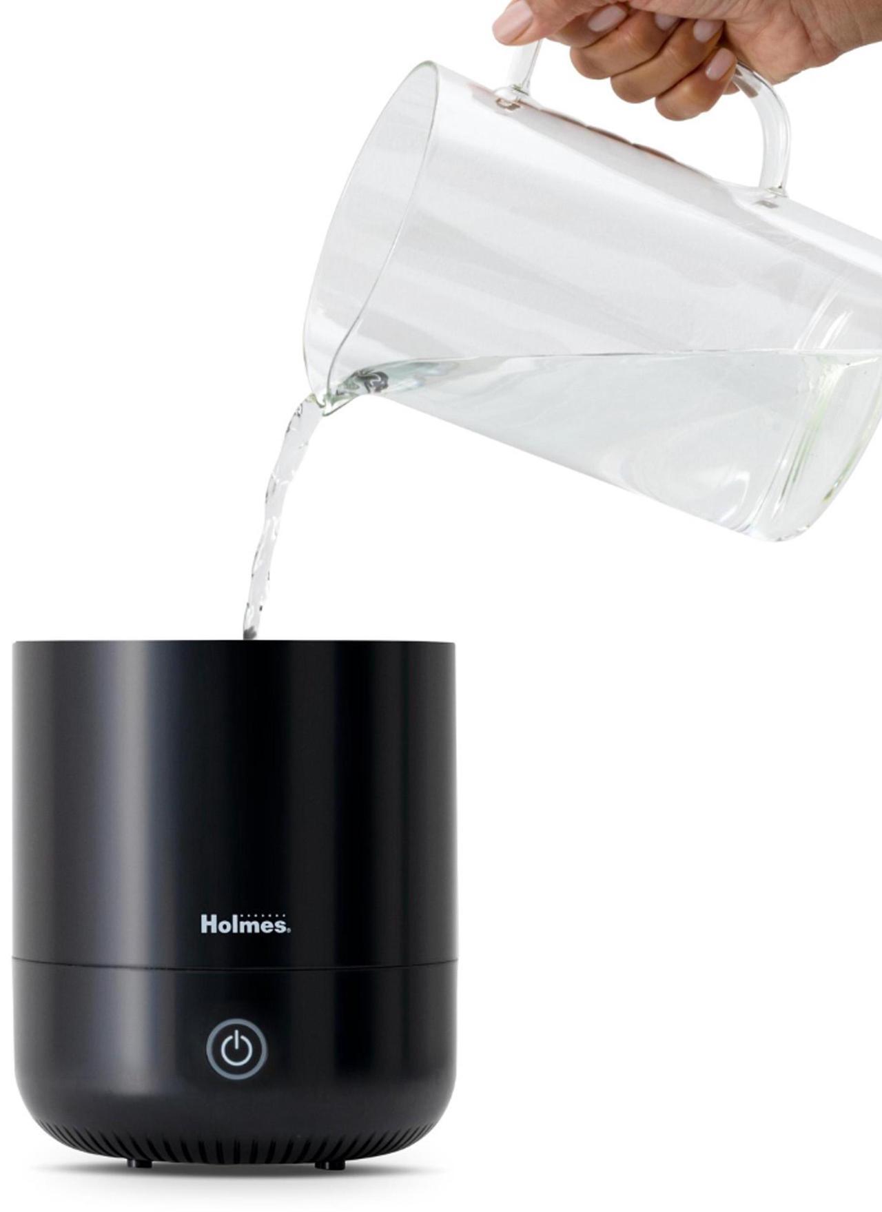 Alt view image 2 of 4 - Holmes Ultrasonic 0.36 Gallon Cool Mist Top Fill Antimicrobial Humidifier in Black